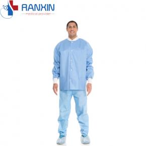 Disposable Lab Coat  with knitted collar 